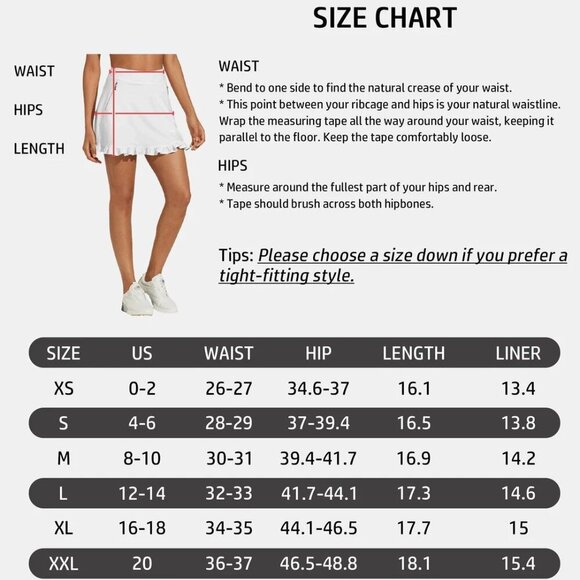 NEW CEGOLFS More Than Basic 17" High Waist Ruffle Skort UPF50+ Size X-Small - Picture 7 of 16